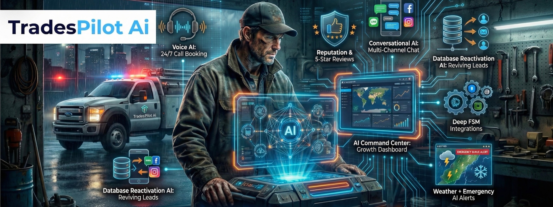 Trades Pilot AI Command Center - Voice AI, Database Reactivation, Reputation Management, and Deep FSM Integrations